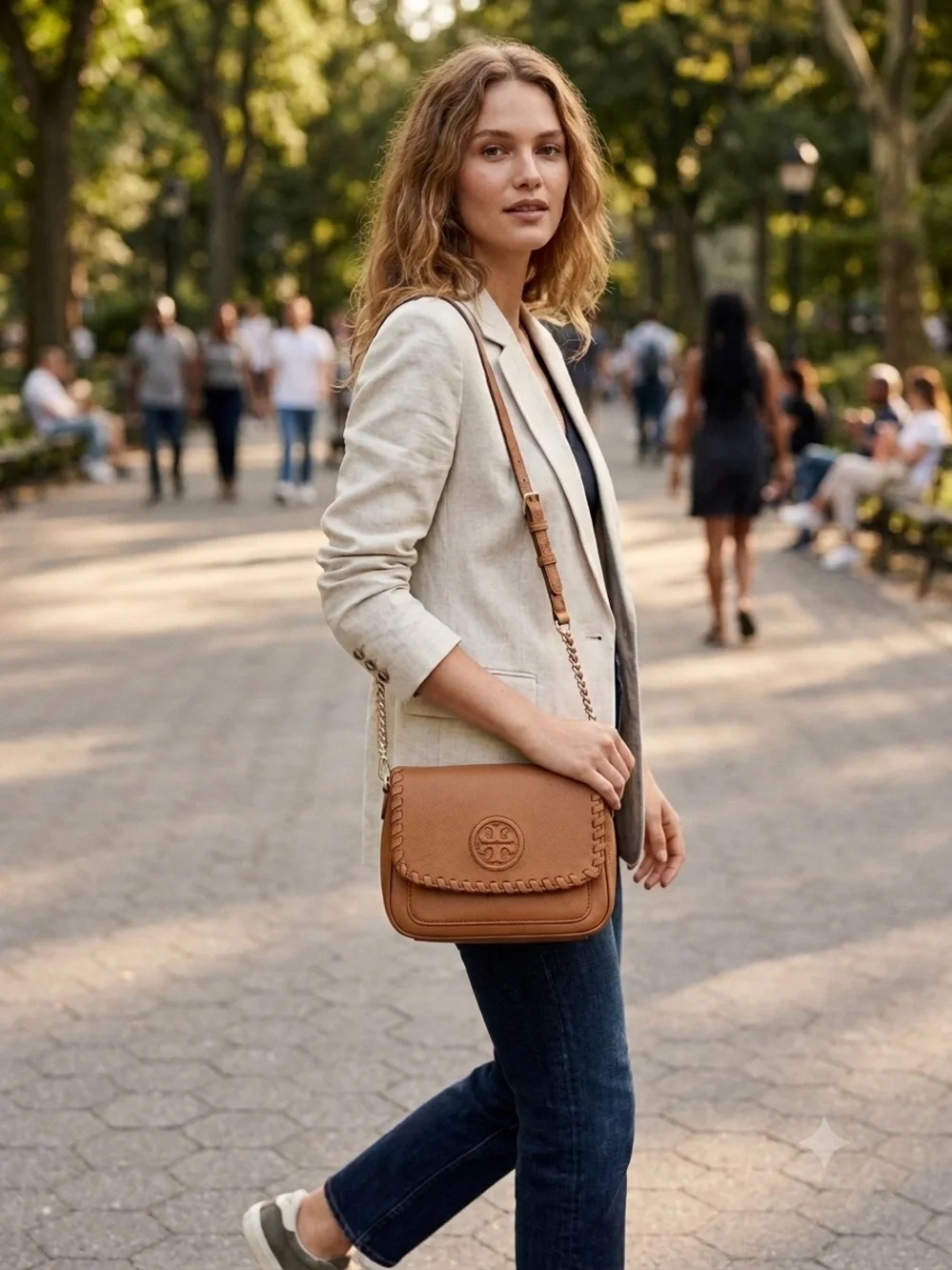 Tory Burch Saddle Brown Leather Crossbody